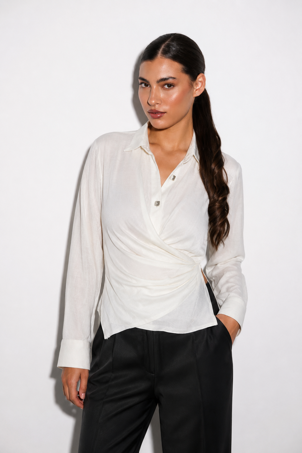 The Crossover Top Off-White