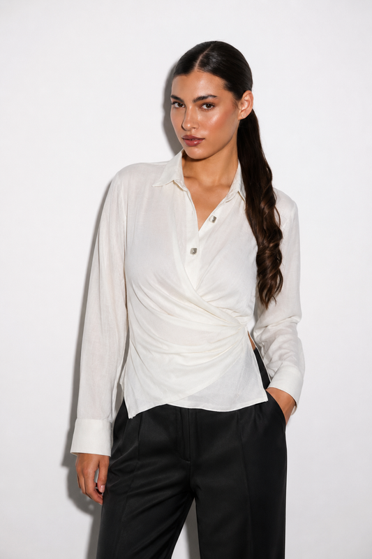 The Crossover Top Off-White