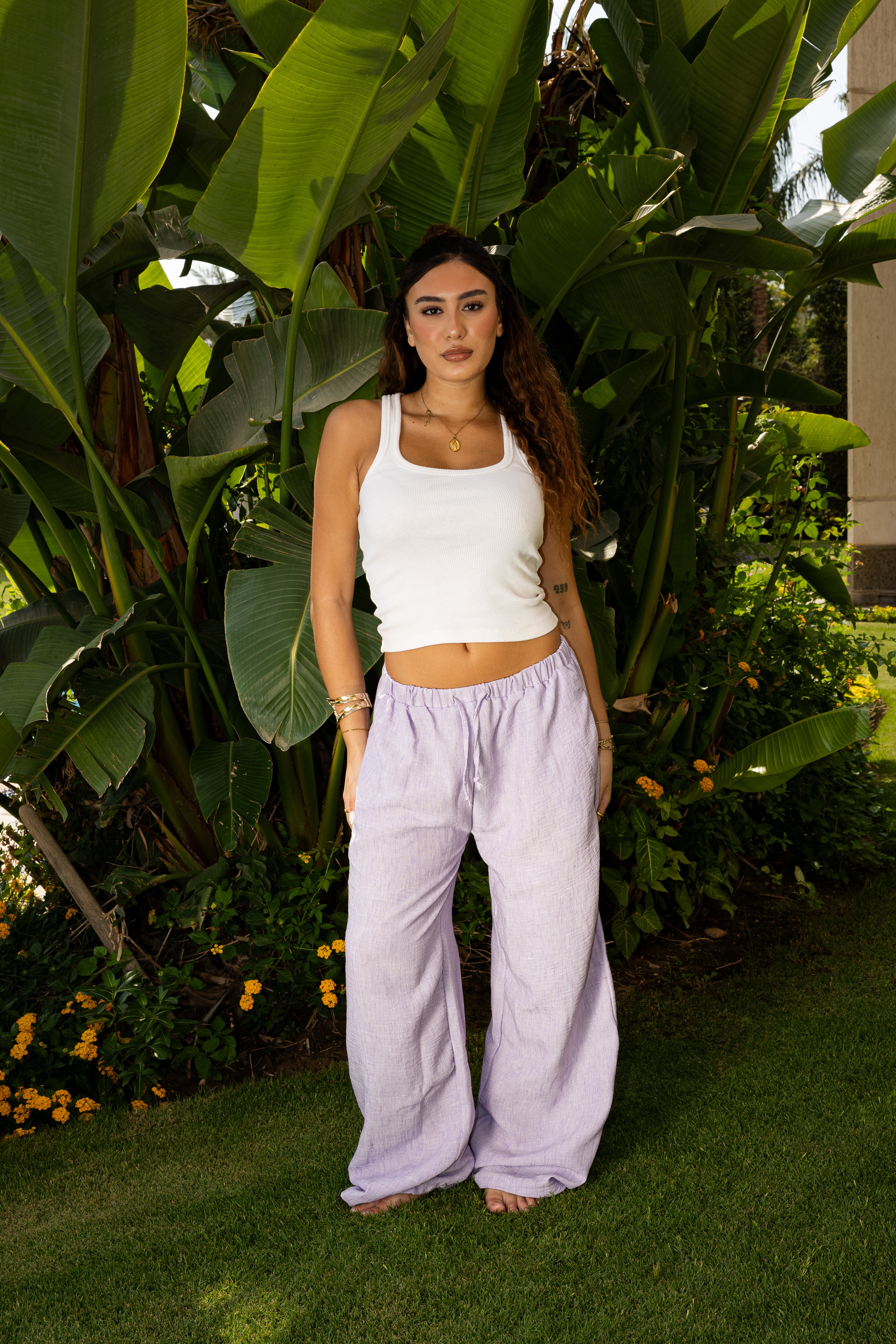 Lilac Linen Pants